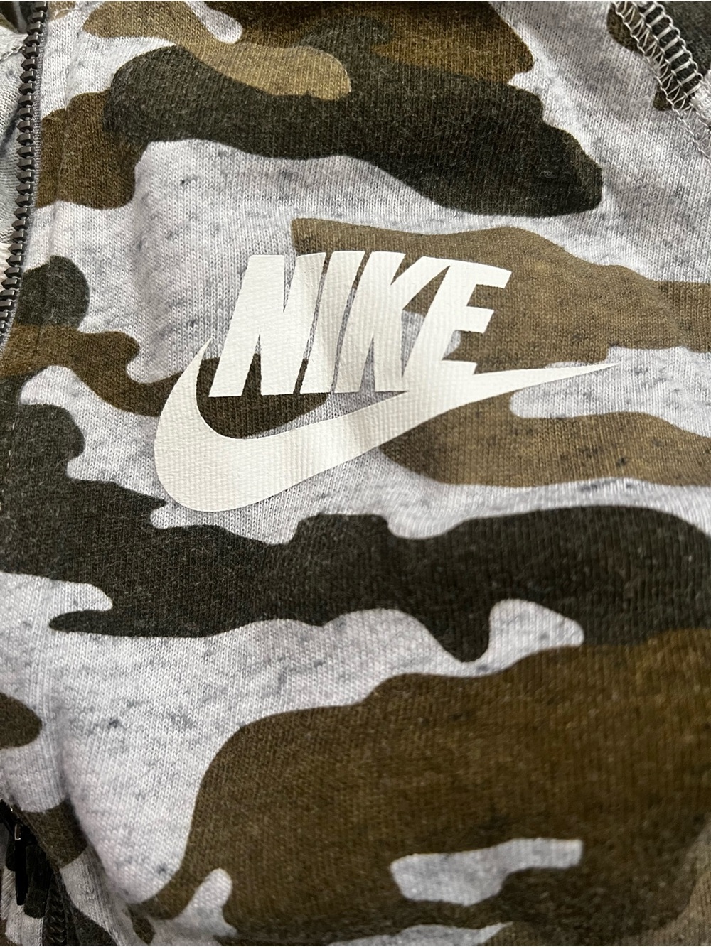 Nike Gym Vintage Camo Full Zip Hoodie Jacket Womens Small Green Black Y2K - Picture 13 of 13